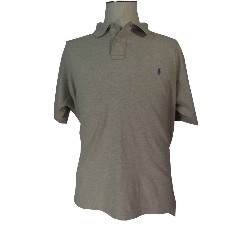 Polo Ralph Lauren Shirt Mens Large Gray Polo Short Sleeve Preppy Solid Cotton